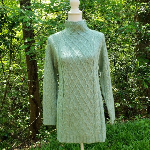 OTTOD'AME Turtleneck Long Sweater in Light Green Size Small US 6 - Picture 8 of 11